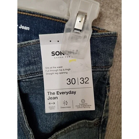 Sonoma Regular Fit Everyday Jean Men 30x32 Blue Medium Wash Stretch Straight NEW